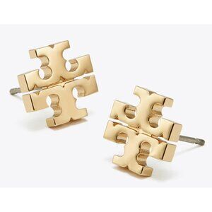 Tory Burch Gold Kira Logo Stud Earrings